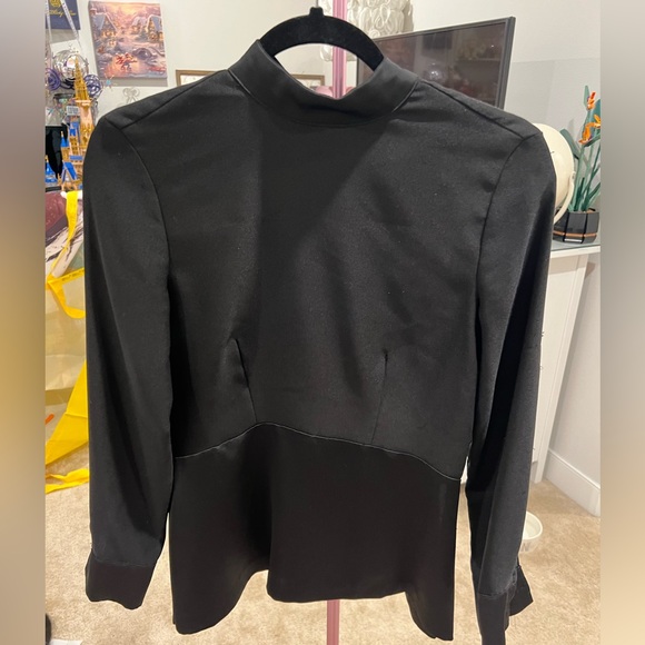 H&M black satin blouse with tie detail on the back - Picture 4 of 4